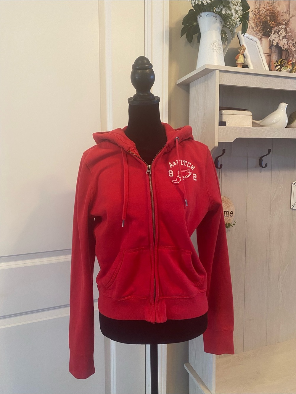Women's Red Zip Hoodie